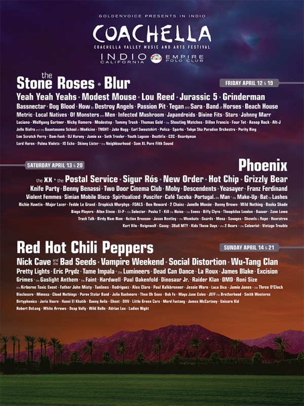 line-up Coachella 2013